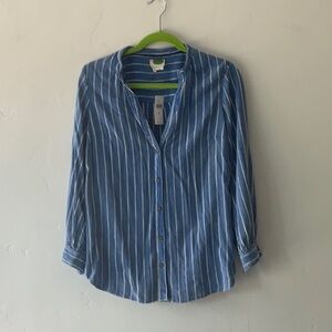 Anthropologie Blue and White Striped Top